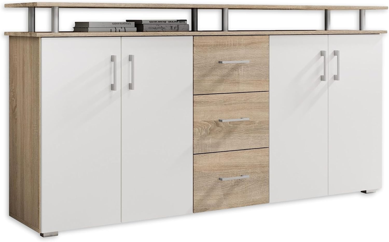 Stella Trading Highboard mit Ablage in Eiche Sonoma Optik Schrank, 178 × 90 × 38 cm (B/H/T), Stauraum
