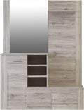 Forte BIG BANG Garderobe 150 160 Schrank, 155,19 cm breit x 41,6 cm tief x 200 cm hoch, Holzwerkstoff, Sandeiche Holzdekor