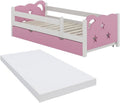 VitaliSpa Kinderbett Jessica, 80 × 160 cm mit Schublade und Matratze, Stauraum