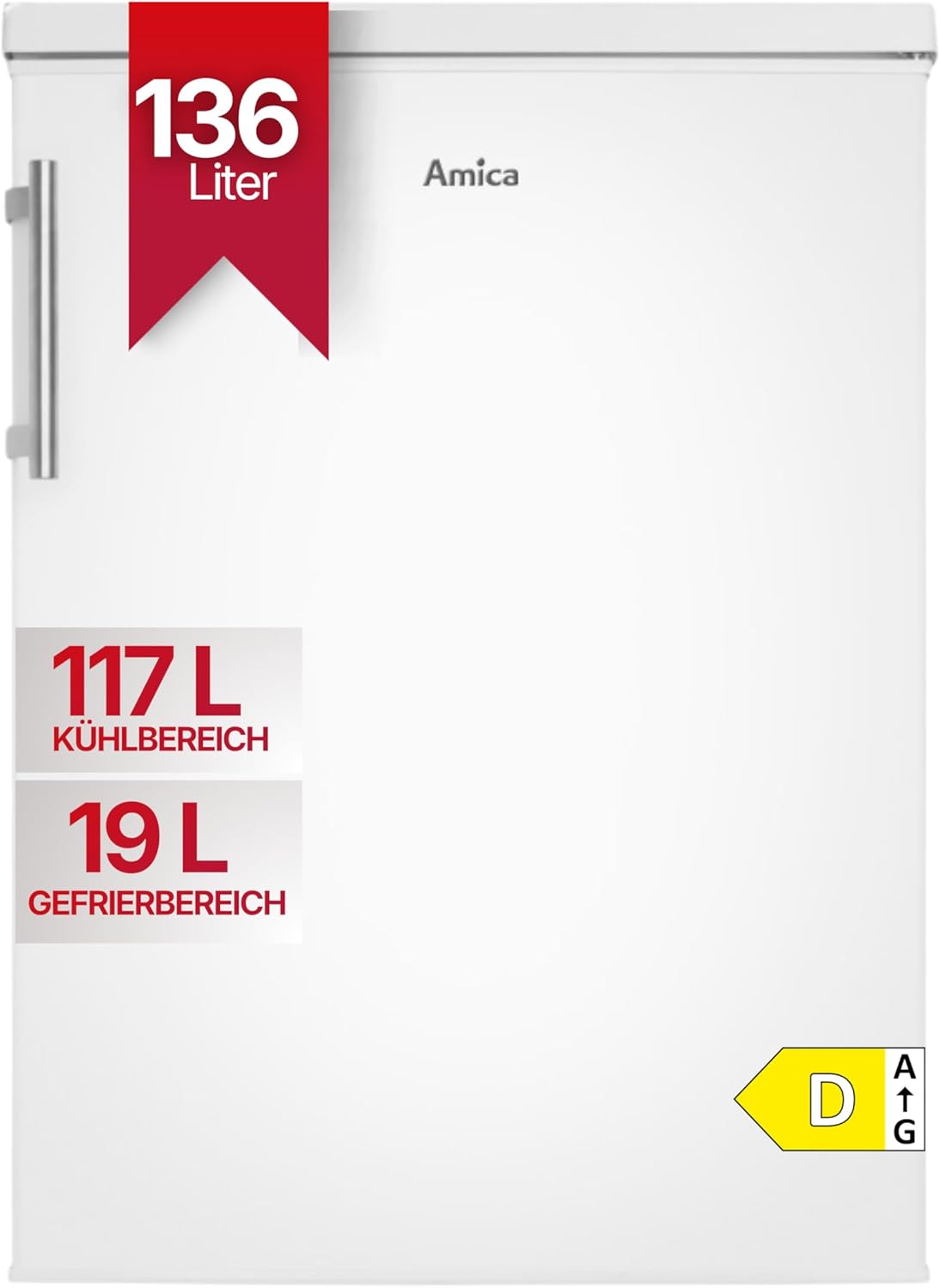 Amica KS 15915 W Kühlschrank, LED-Beleuchtung
