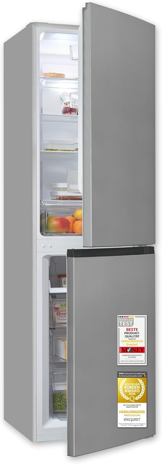 Kühl-Gefrierkombination No Frost freistehend, 247 l, 39 dB, 181 × 54,5 × 60 cm, die tiefe des Geräts 105,0 cm, LED, NoFrost, Schnellgefrieren