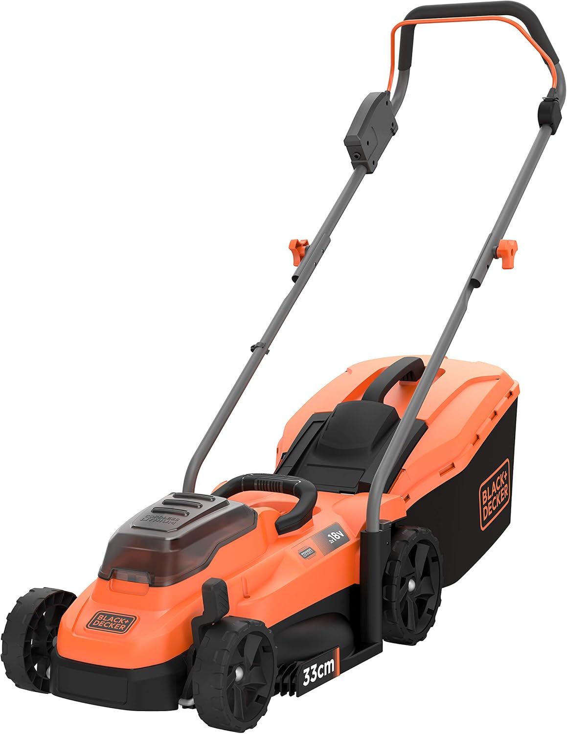 Schwarz+DECKER Rasenmäher, 33 cm Schnittbreite, 35 Liter, 5-fache Höhenverstellung) BCMW3318N