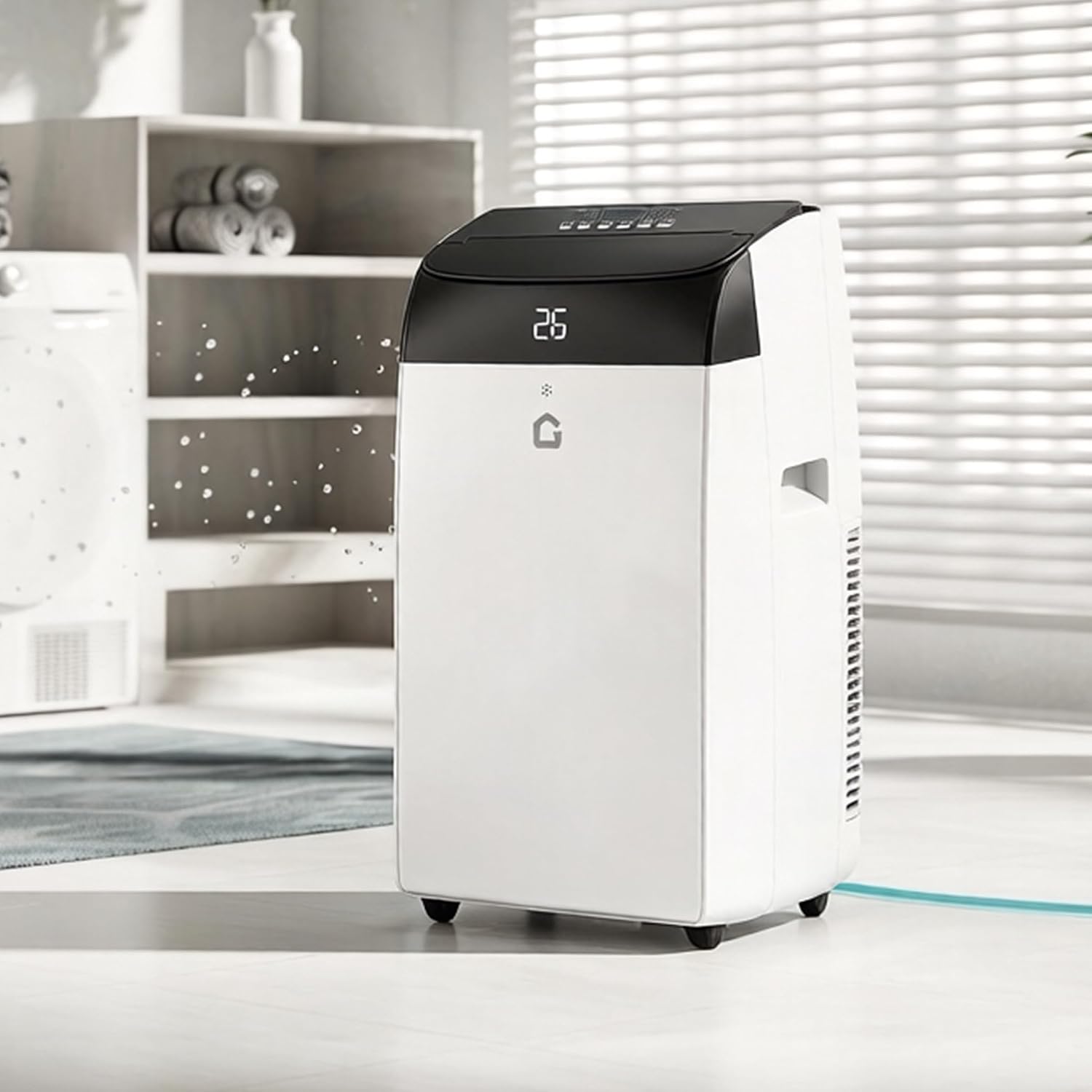 Garvee Mobile Klimaanlage, Leiser Betrieb <50 dB, einer Kühlleistung von 10000 BTU (ca, 2,9 kW, Digitaldisplay + Fernbedienung, 24h Timer, bis 51 m²