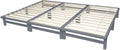 Homestyle4u Familienbett 270 × 200 cm Massivholz Palettenbett Grau, Modular aus 3 × 90 × 200 cm, Höhe 28 cm