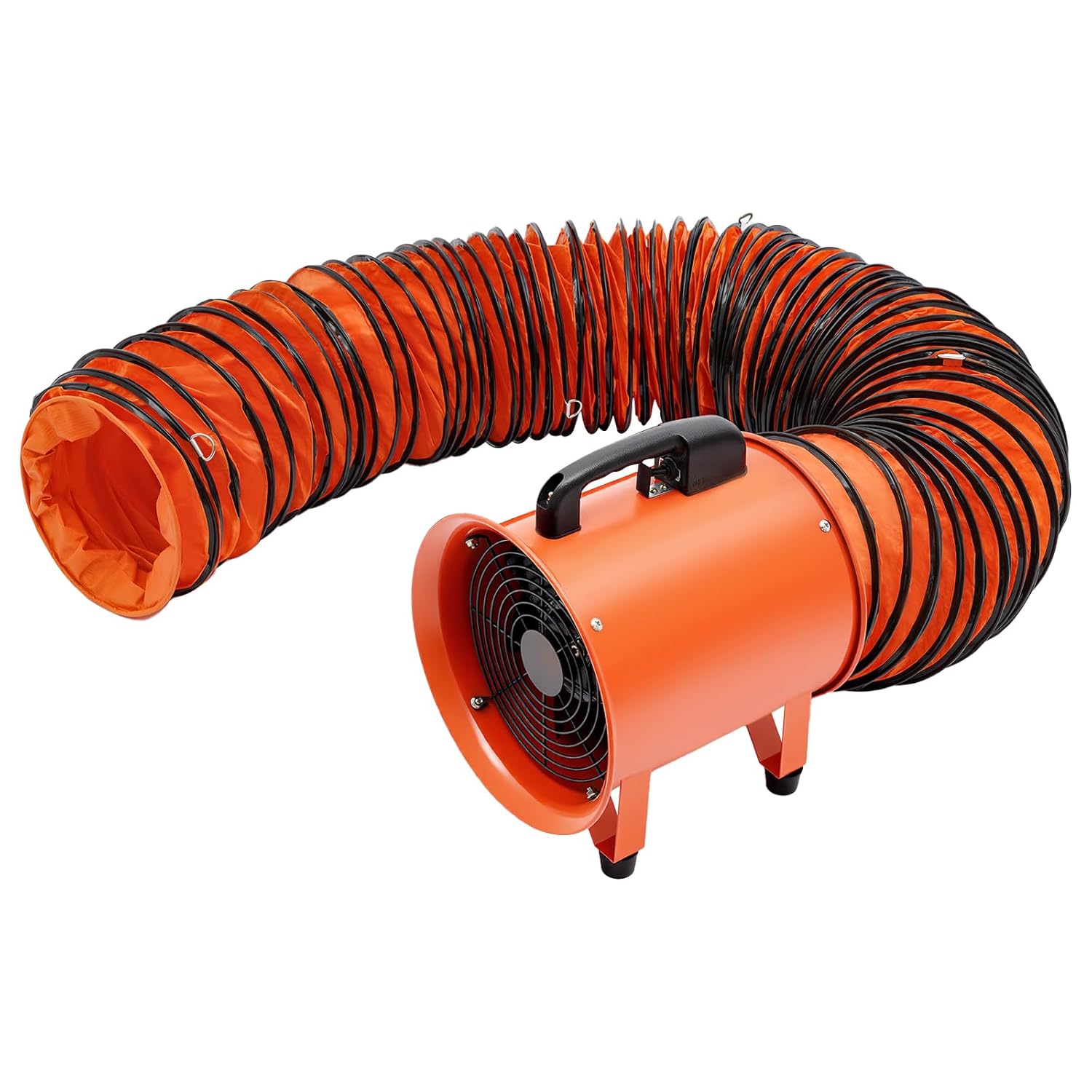Axialgebläse Industrieventilator, ø250 mm Axialventilator Lüftergebläse mit 10m PVC Schlauch, Leistung: 320 W, Druck: 294Pa