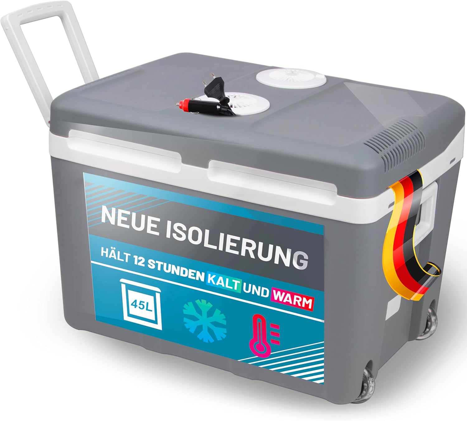 45 Liter Kühlbox, 18 dB, 45 Liter, Stauraum, Mini-Kühlschrank, 12V Gleichstromanschluss, 230V genutzt werden