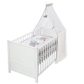 roba Babybett Set Jumbotwins, 70 × 140 cm, Höhenverstellbar, Holz weiß