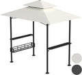 Grill Pavillon Wasserdicht, 238 × 148 × 250 cm, 2 Seitenregalen, Metallkorb, wasserbeständig