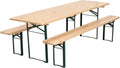 METRO Professional Bierzeltgarnitur, 3-TLG. Gartenmöbel, 1 Bier-Tisch 220 × 70 cm, 2 Bierbänke 220 × 25 cm, 3-TLG. Gartenmöbel Set, Klappbar