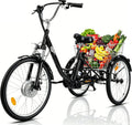 E Bike Dreirad für Erwachsene 24 Zoll Elektro Dreirad Fahrrad, Display
