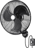 Industrieller Wandventilator, Fernbedienung, Oszillation, 120 Oszillierend, 3 Geschwindigkeitsstufen, Metall, Neigungsverstellbar