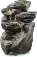 XL Gartenbrunnen Wasserfall Niagara Tisch, H 70 cm, LED-Beleuchtung, H71, wetterbeständig